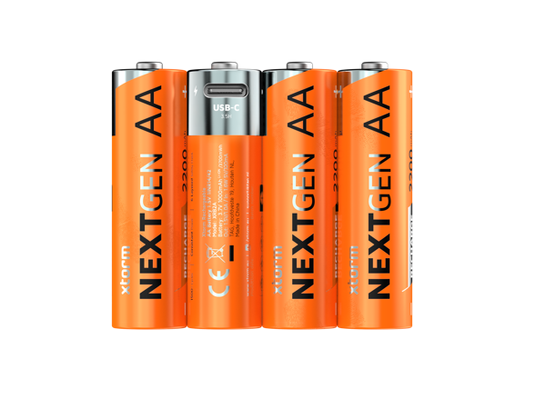 Wiederaufladbare AA-Batterien mit USB-C - 4er-Pack