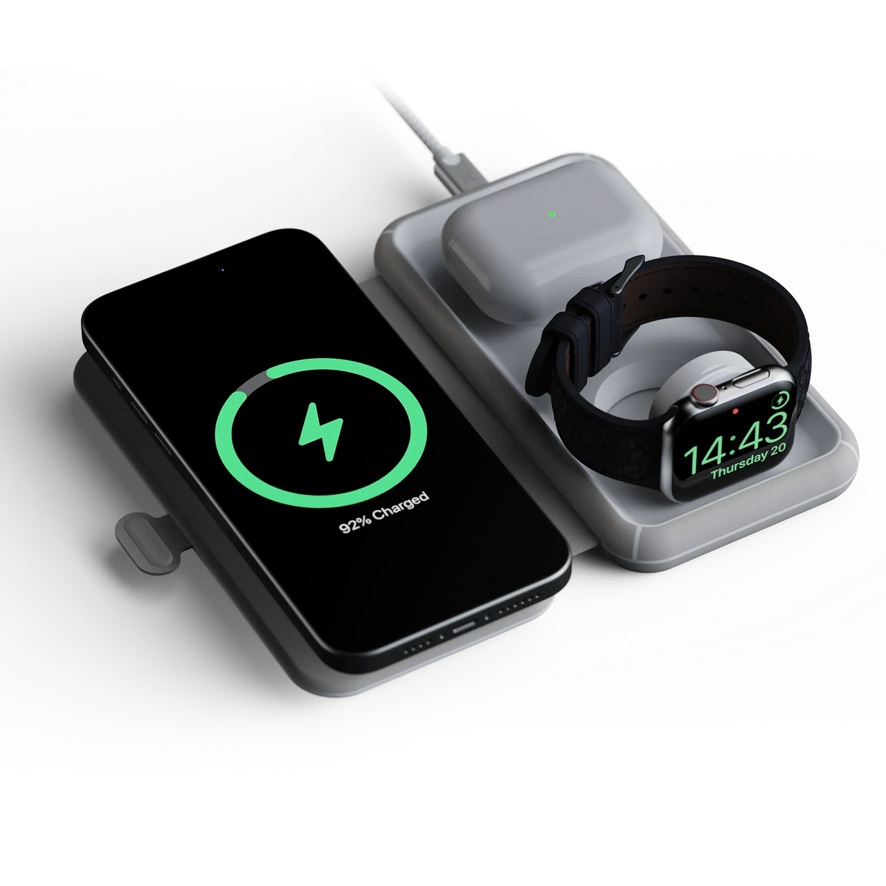 Faltbares kabelloses ReiseLadegeräte 3in1