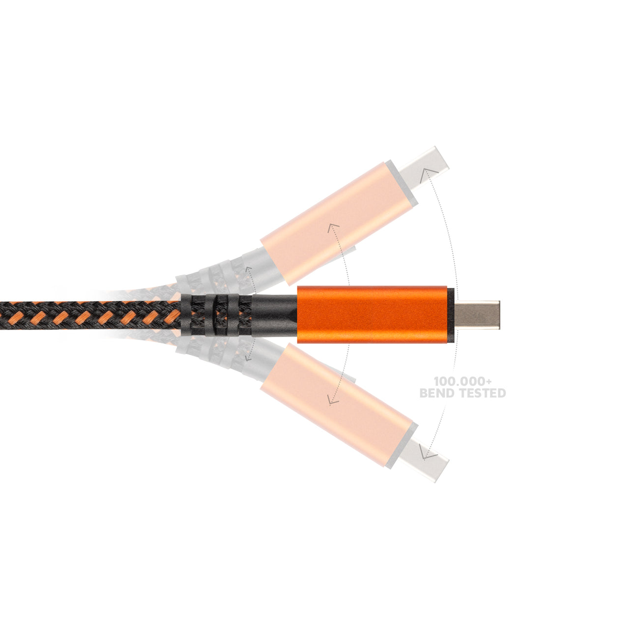 Xtreme USB auf USB-C Kabel - 1.5 Meter - Schwarz/Orange