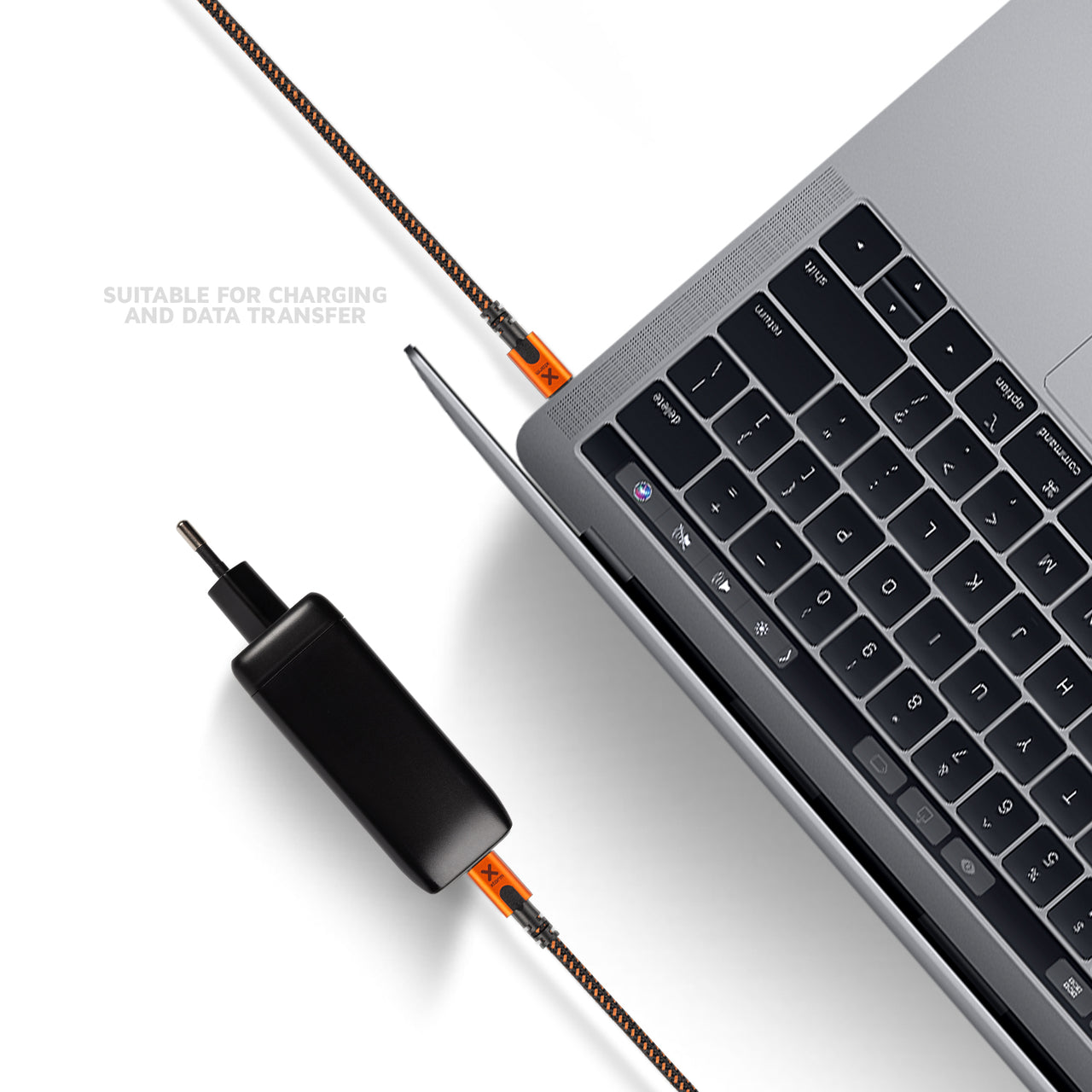 Xtreme USB auf USB-C Kabel - 1.5 Meter - Schwarz/Orange