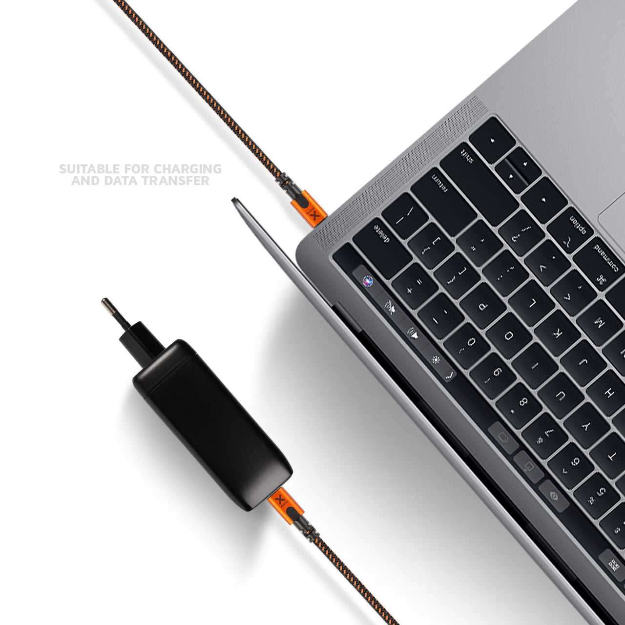 Xtreme USB-C Power Delivery Kabel - 1.5 Meter- Schwarz/Orange