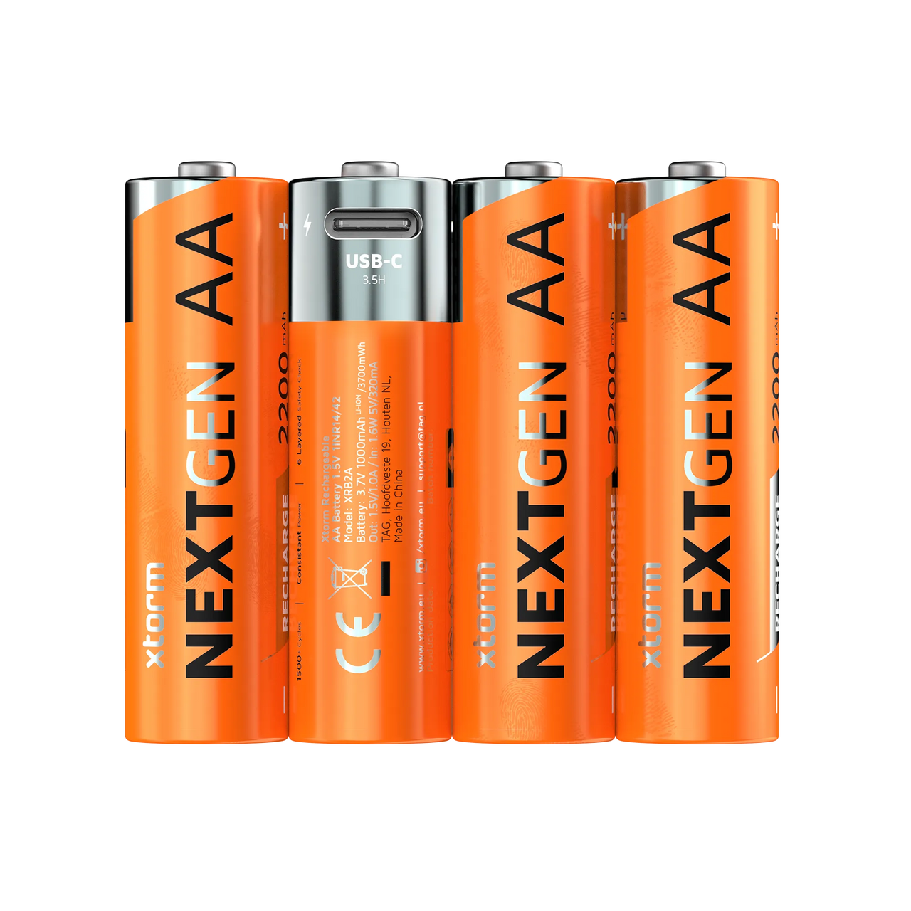 Wiederaufladbare AA-Batterien mit USB-C - 4er-Pack