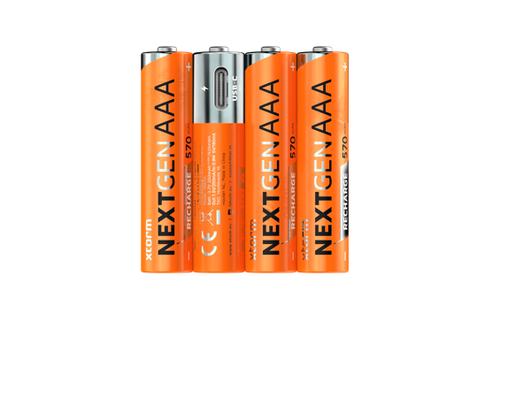 Wiederaufladbare AAA-Batterien mit USB-C - 4er-Pack