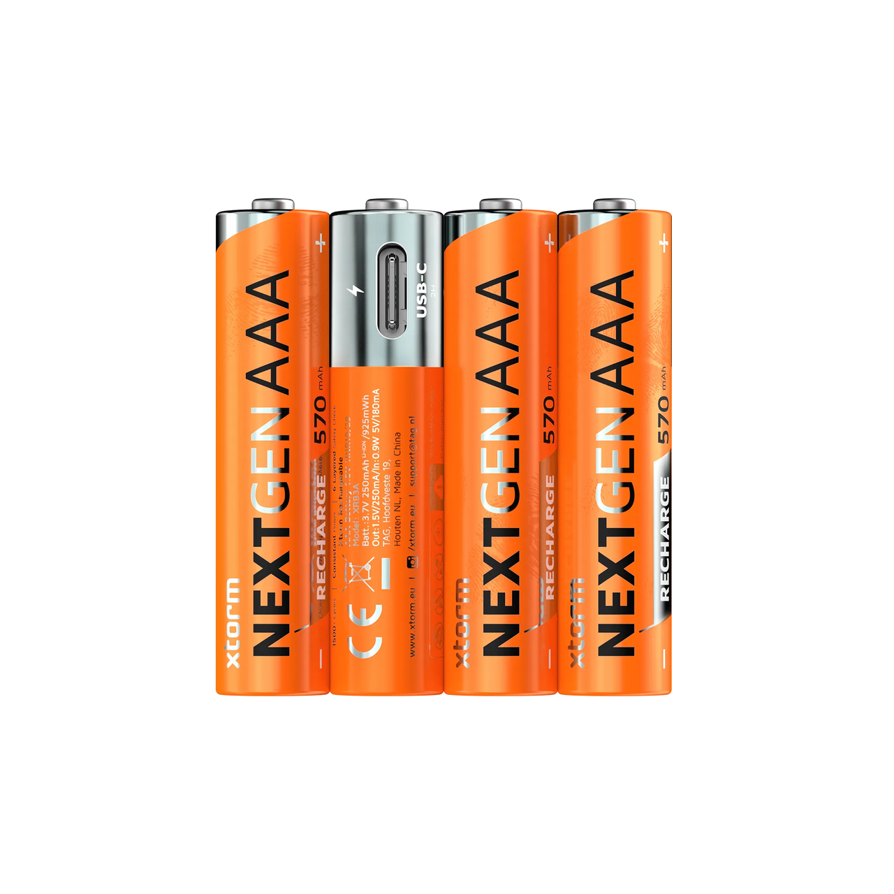 Wiederaufladbare AAA-Batterien mit USB-C - 4er-Pack