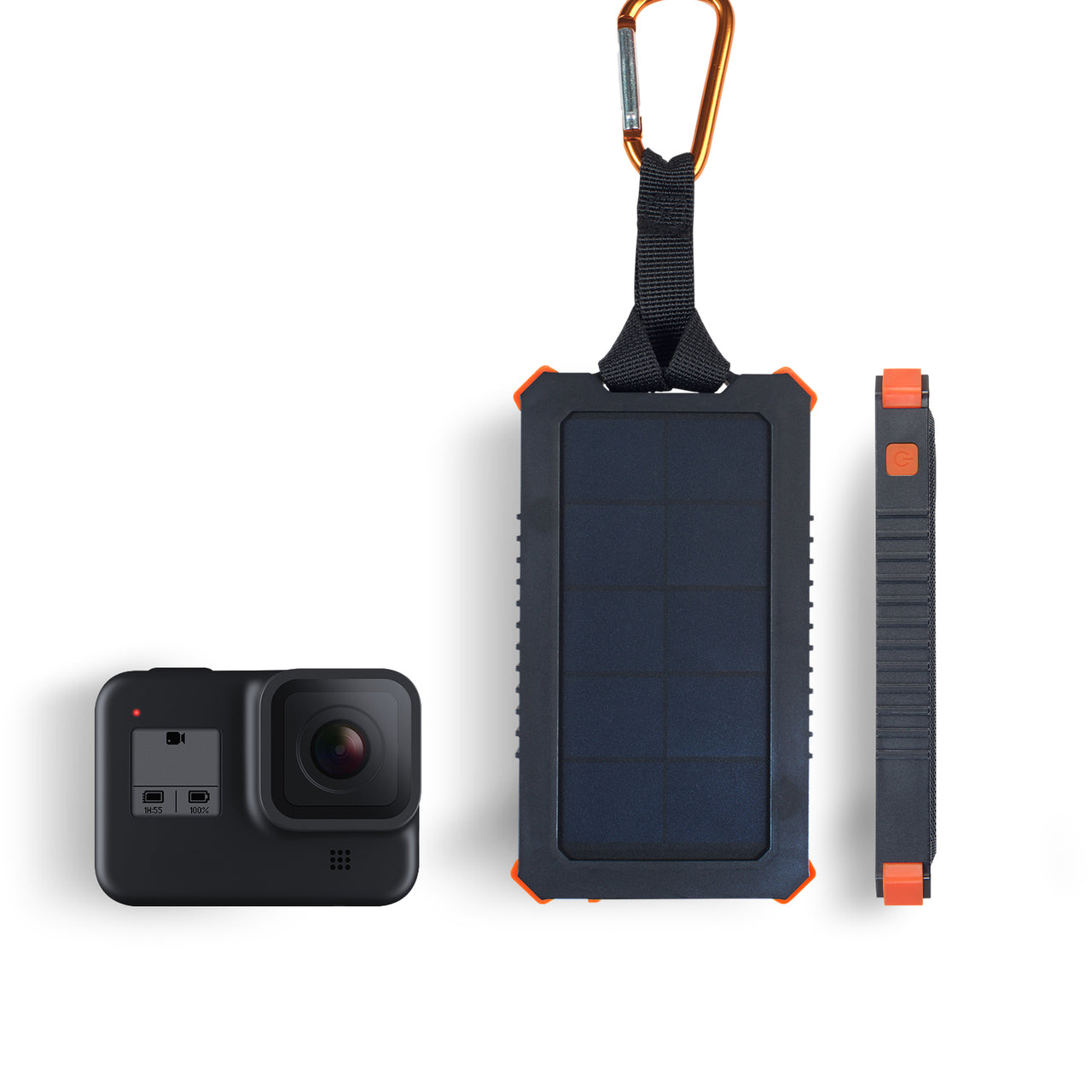 Xtreme Solar Powerbank Ladegeräte - 5000 mAh - Schwarz/Orange