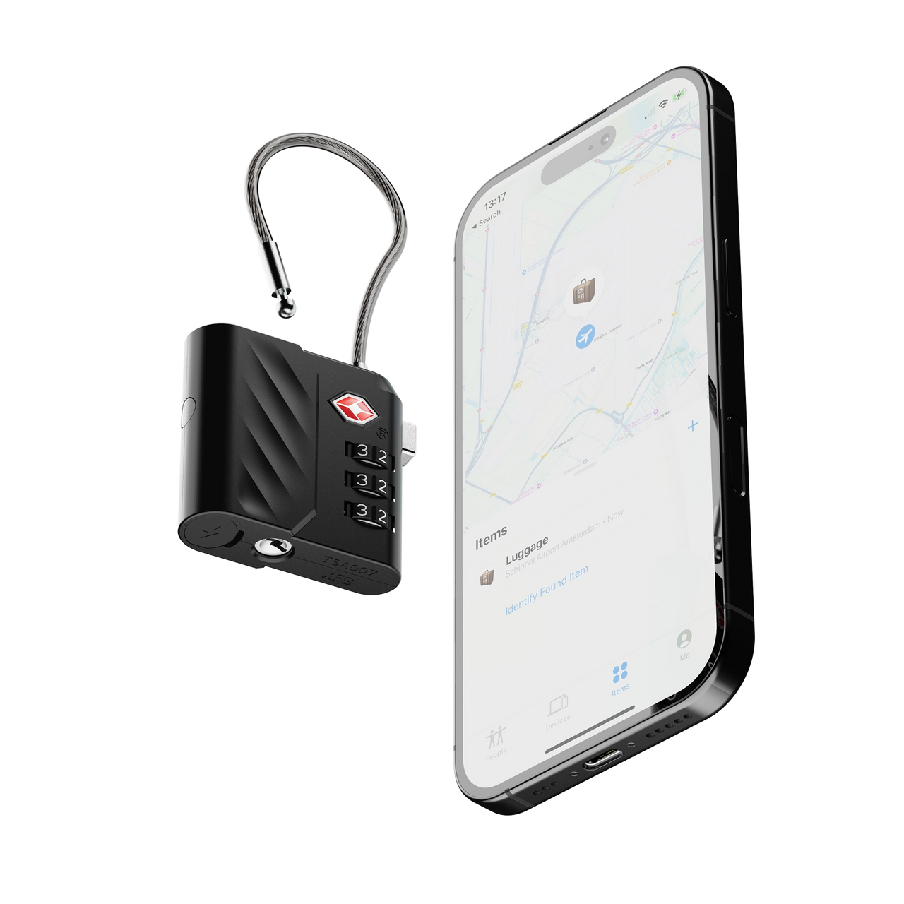 TSA Lock Tag – Gepäckschloss mit Tracker für Android & iPhone
