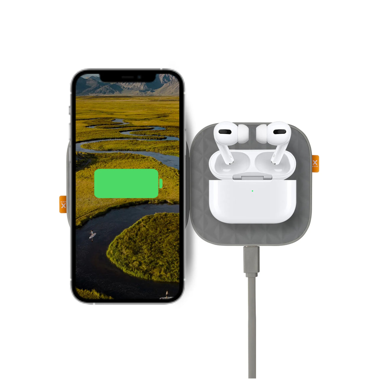 Wireless Drahtloses Ladegeräte Duo - 15 W - Grau