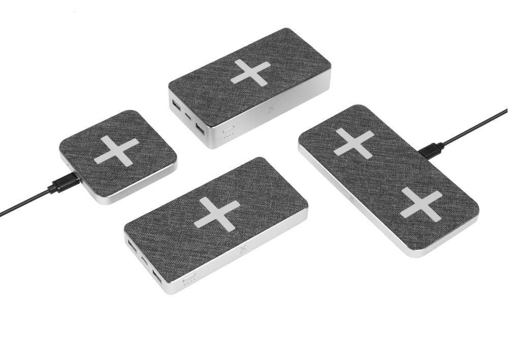 XW300 - Design Kabelloser Powerbank Wave - 8000 mAh - Grau