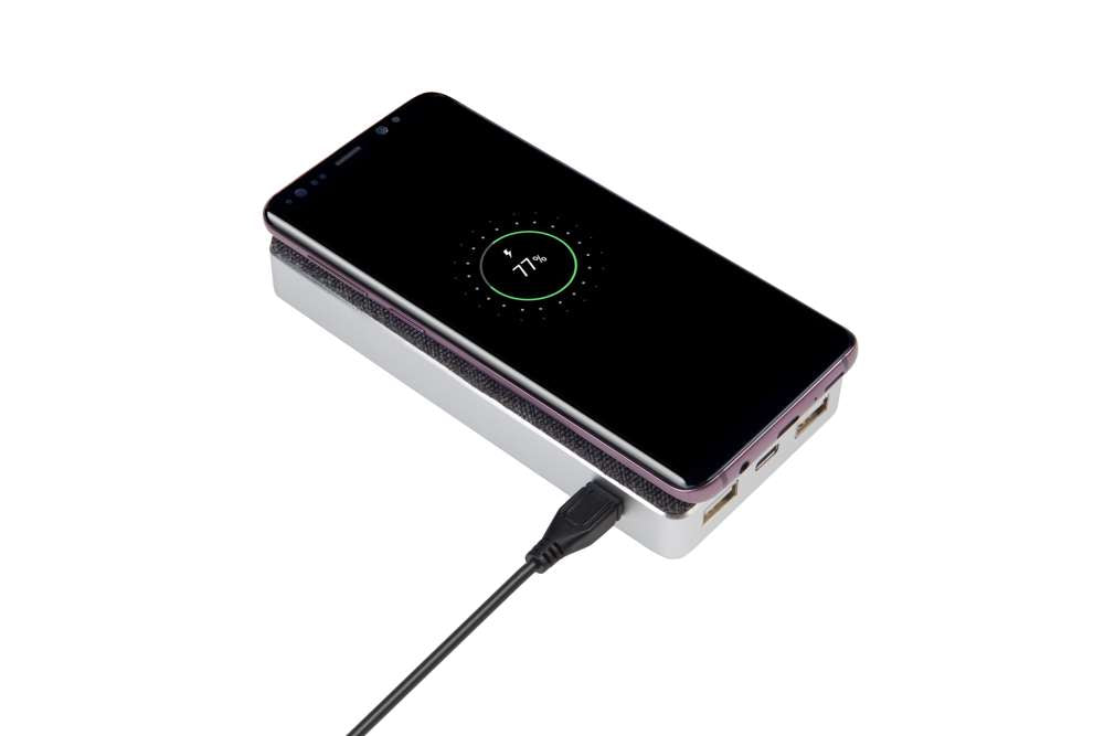XW300 - Design Kabelloser Powerbank Wave - 8000 mAh - Grau