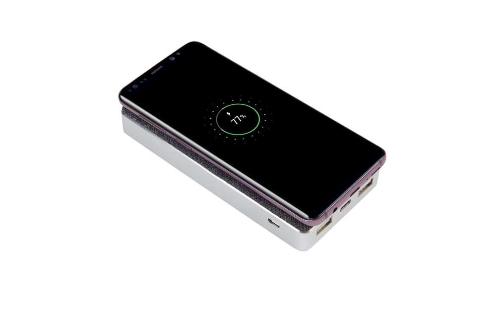 XW300 - Design Kabelloser Powerbank Wave - 8000 mAh - Grau