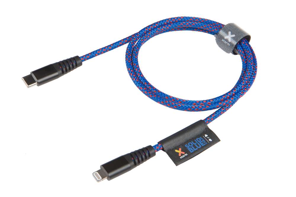 Solid Blue USB-C auf Lightning Kabel - 1 Meter - Blau