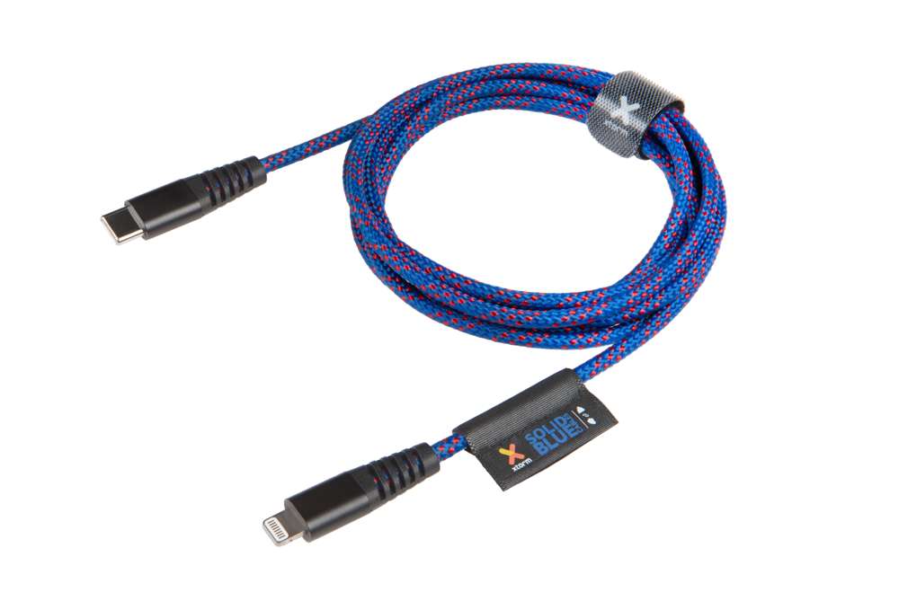 Solid Blue USB-C auf Lightning Kabel - 2 Meter - Blau