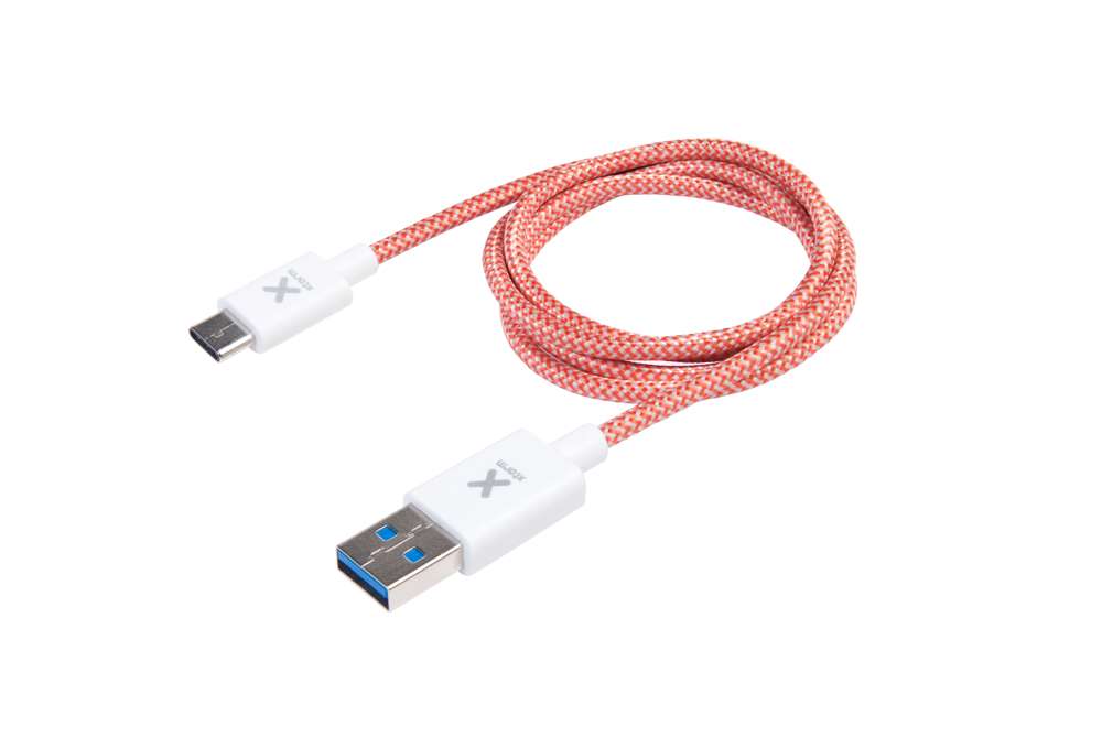 CX032 - Original 2 x USB AC Adapter + USB auf USB-C Kabel - Rot/Weiß