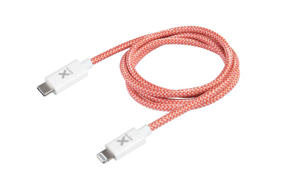 Original 18 W USB-C Power Delivery AC Adapter + USB-C auf Lightning Kabel - Rot/Weiß