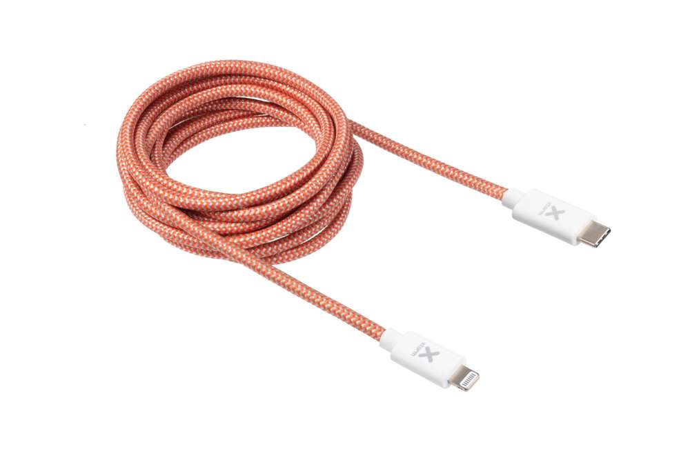 CX028 - Original USB-C auf Lightning Kabel - 2.5 Meter - Rot/Weiß