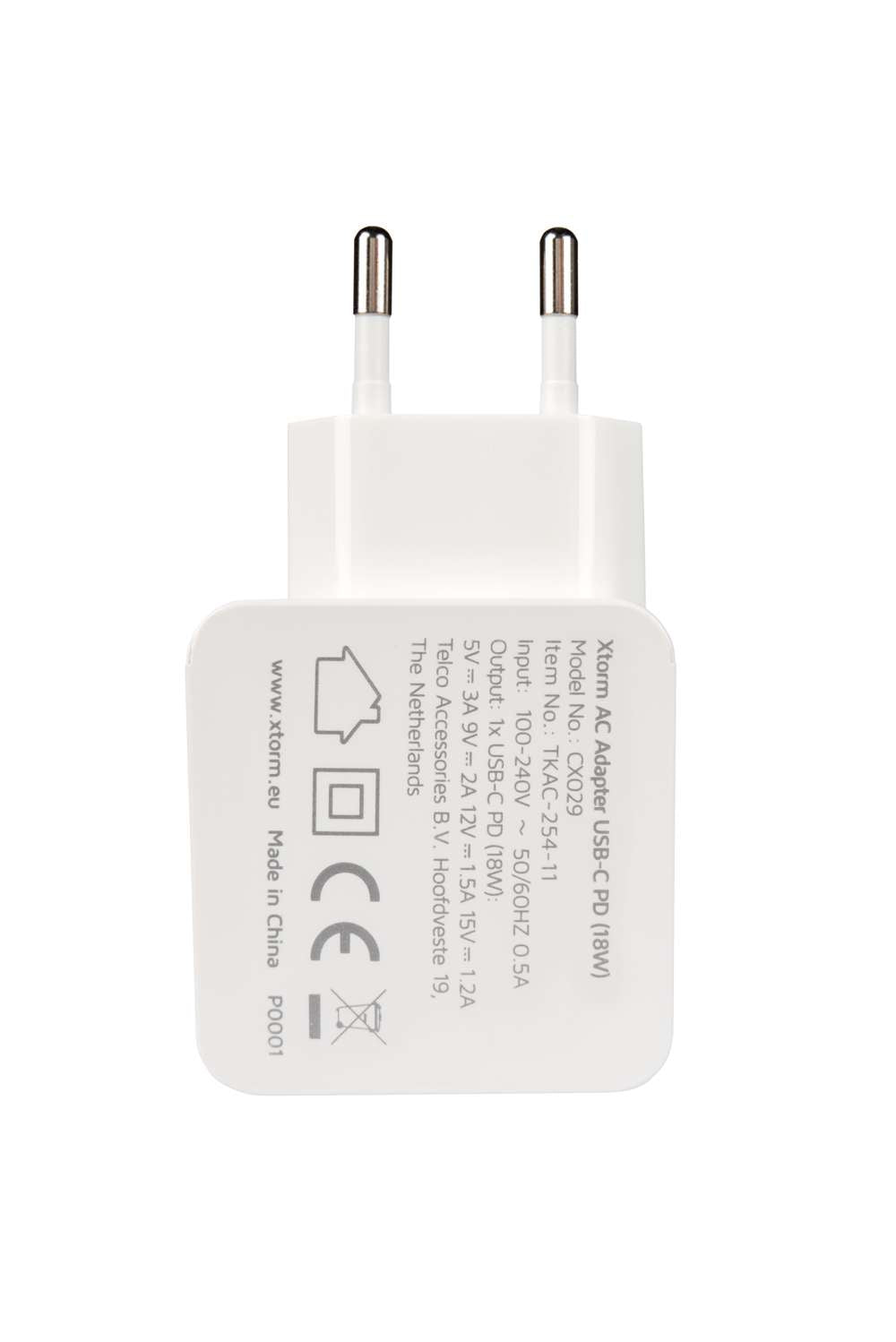 Original 18 W USB-C Power Delivery AC Adapter + USB-C Kabel - Rot/Weiß