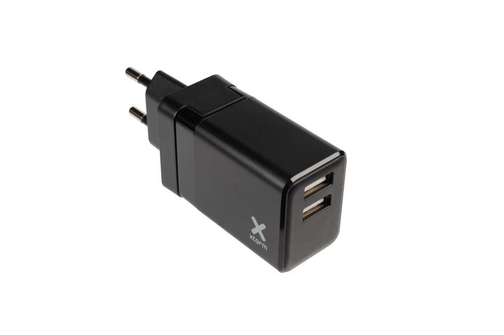 Volt AC Reiseadapter 2 x USB + USB auf USB-C Kabel - Schwarz