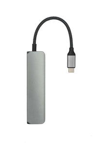 Thumbnail for XWH03 - Worx - 4-in-1 USB-C Hub (Geflochtenes Kabel) - 60 W - HDMI, USB, USB-C - Space Grey
