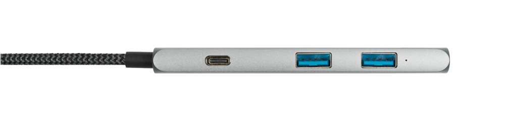 XWH03 - Worx - 4-in-1 USB-C Hub (Geflochtenes Kabel) - 60 W - HDMI, USB, USB-C - Space Grey