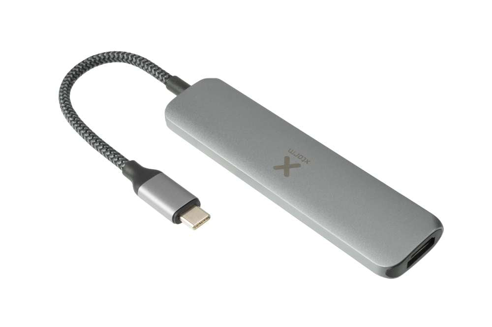 XWH03 - Worx - 4-in-1 USB-C Hub (Geflochtenes Kabel) - 60 W - HDMI, USB, USB-C - Space Grey