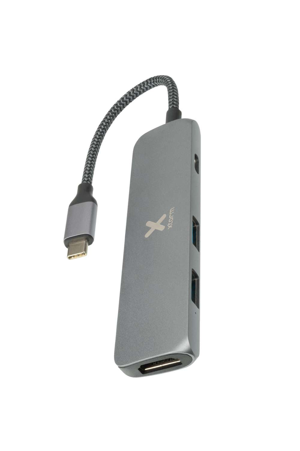 XWH03 - Worx - 4-in-1 USB-C Hub (Geflochtenes Kabel) - 60 W - HDMI, USB, USB-C - Space Grey