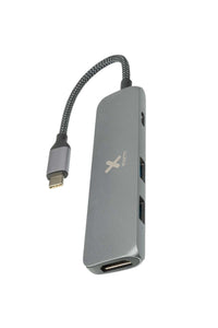 Thumbnail for XWH03 - Worx - 4-in-1 USB-C Hub (Geflochtenes Kabel) - 60 W - HDMI, USB, USB-C - Space Grey